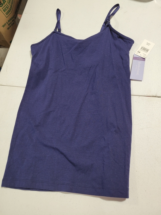 Motherhood Tops - Motherhood Navy Purple Adjustable-Strap Maternity Nursing Camisole